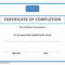 Free Certificate Of Completion Templates For Word Brochure In Free Certificate Of Completion Template Word