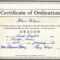 Free Certification: Free Ordination Certificate With Regard To Free Ordination Certificate Template