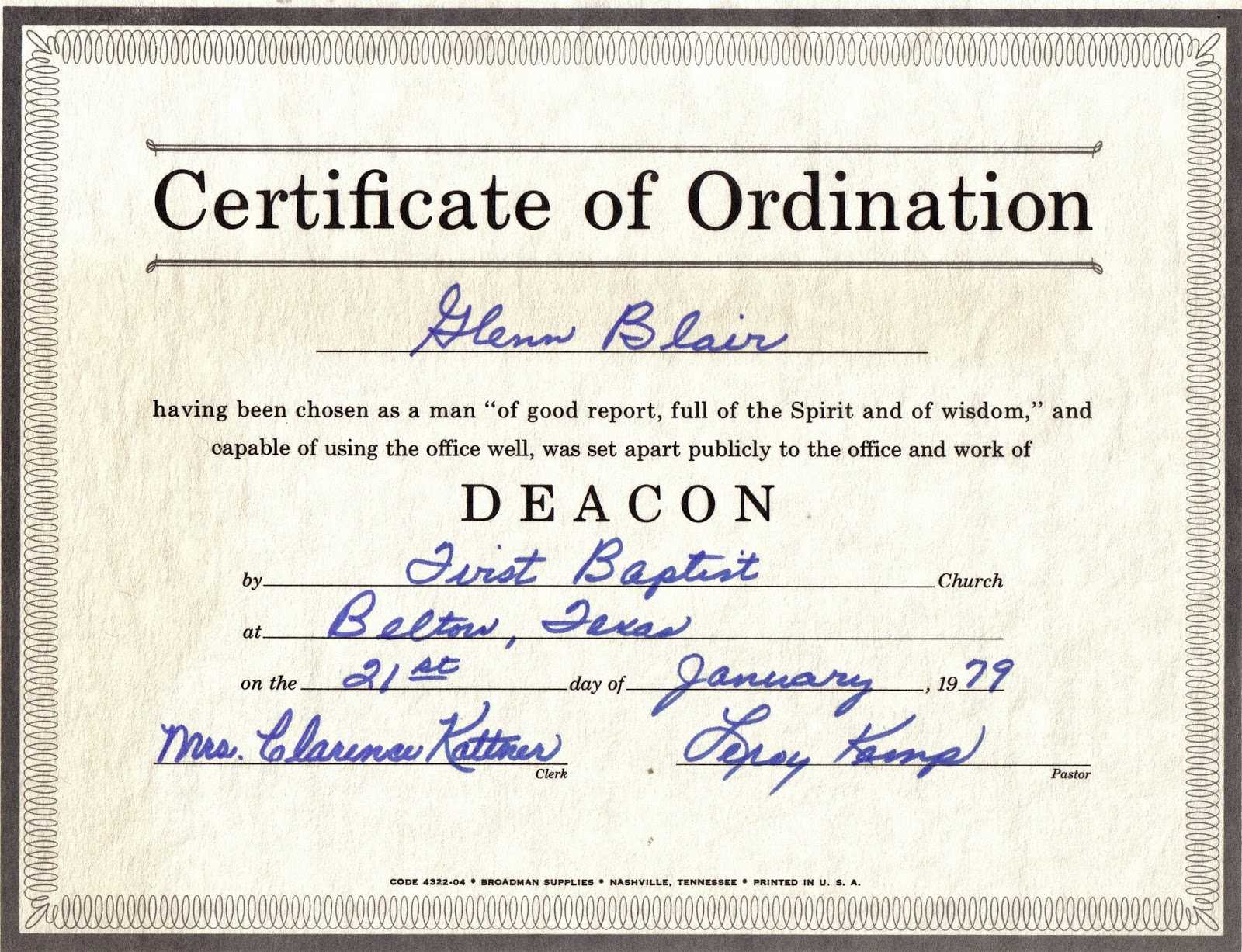 Free Certification: Free Ordination Certificate With Regard To Free Ordination Certificate Template