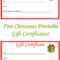 Free Christmas Printable Gift Certificates | Gift Ideas For Dinner Certificate Template Free