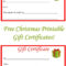 Free Christmas Printable Gift Certificates | Gift Ideas Regarding Homemade Christmas Gift Certificates Templates
