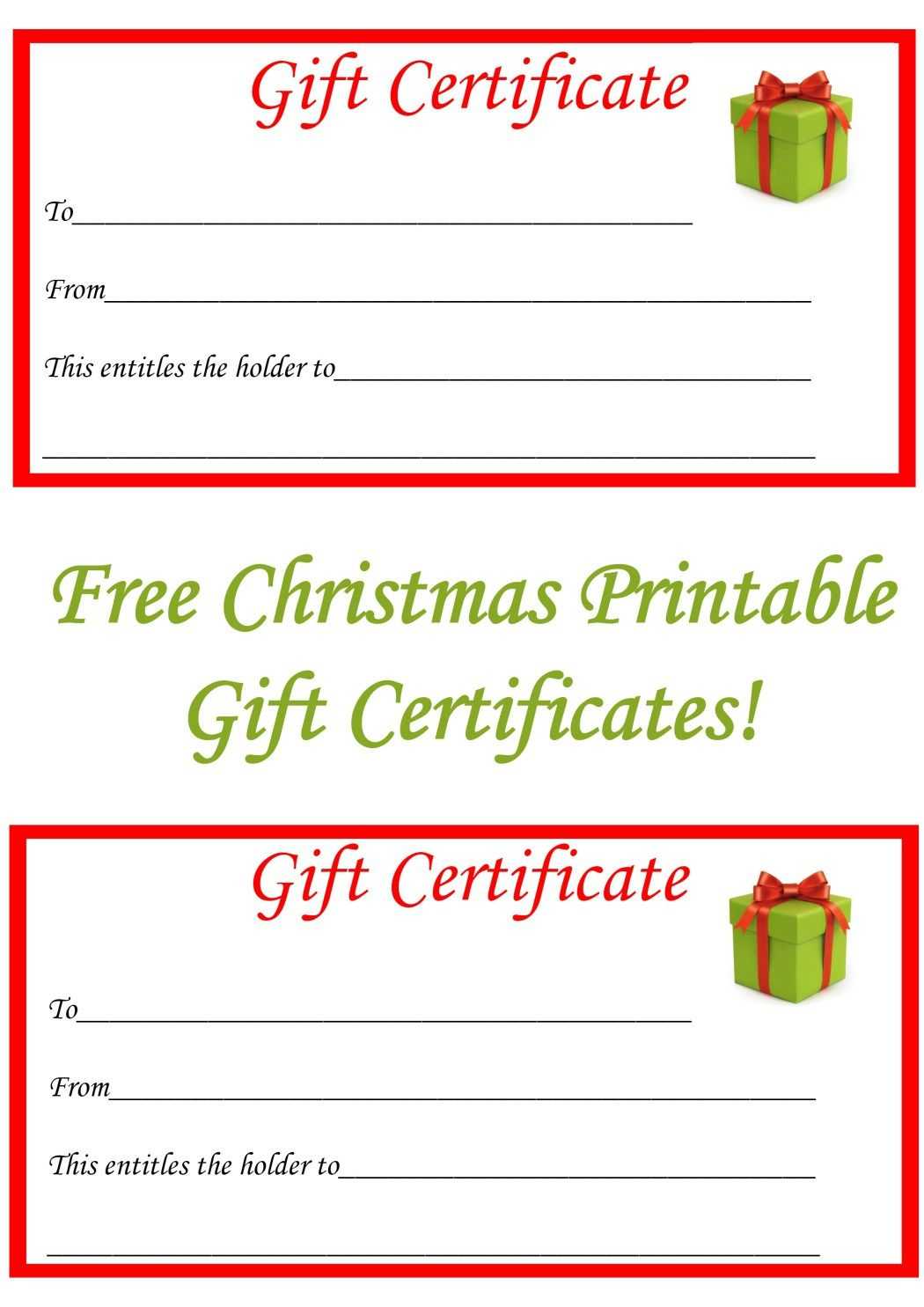 Free Christmas Printable Gift Certificates | Gift Ideas Regarding Homemade Christmas Gift Certificates Templates