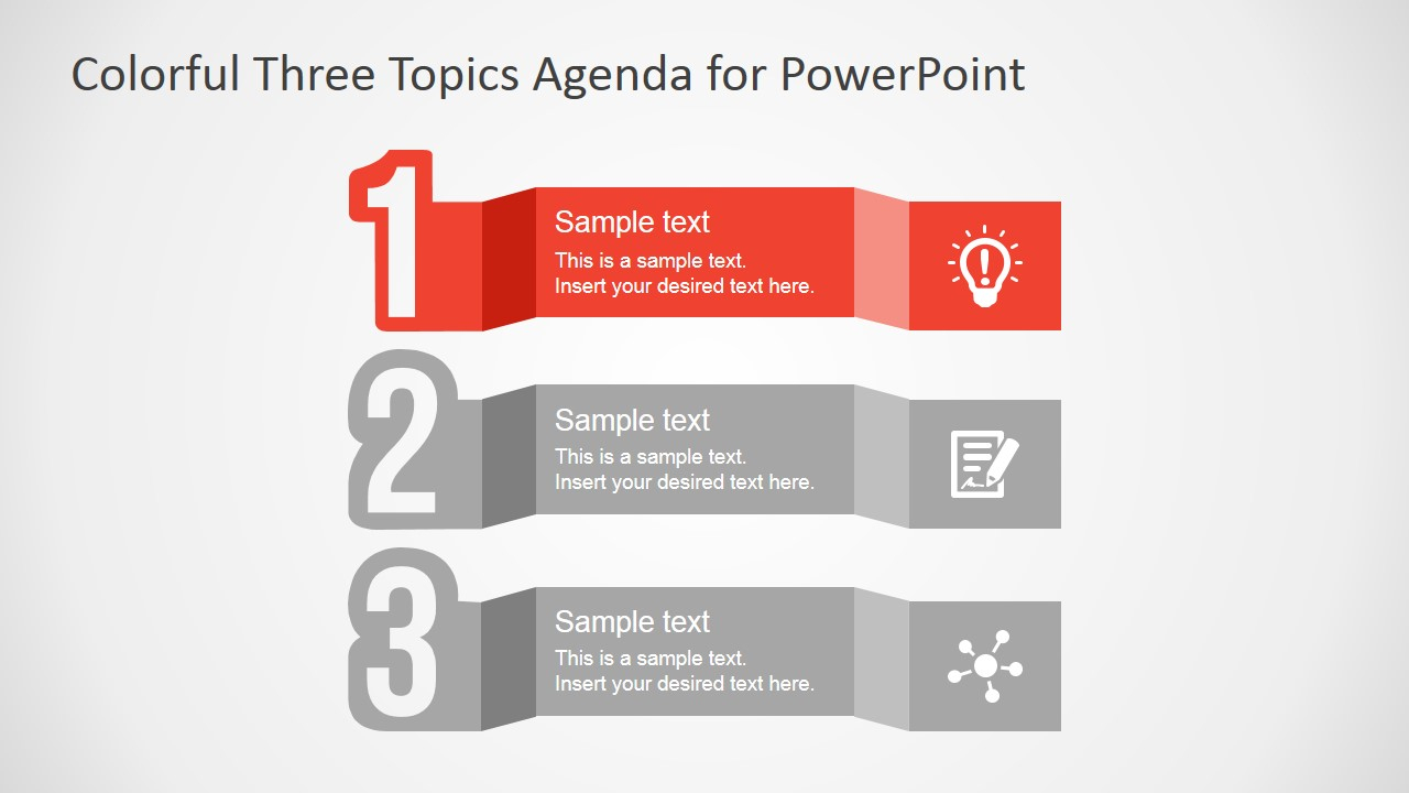 Free Colorful Three Topics Agenda For Powerpoint Within Replace Powerpoint Template