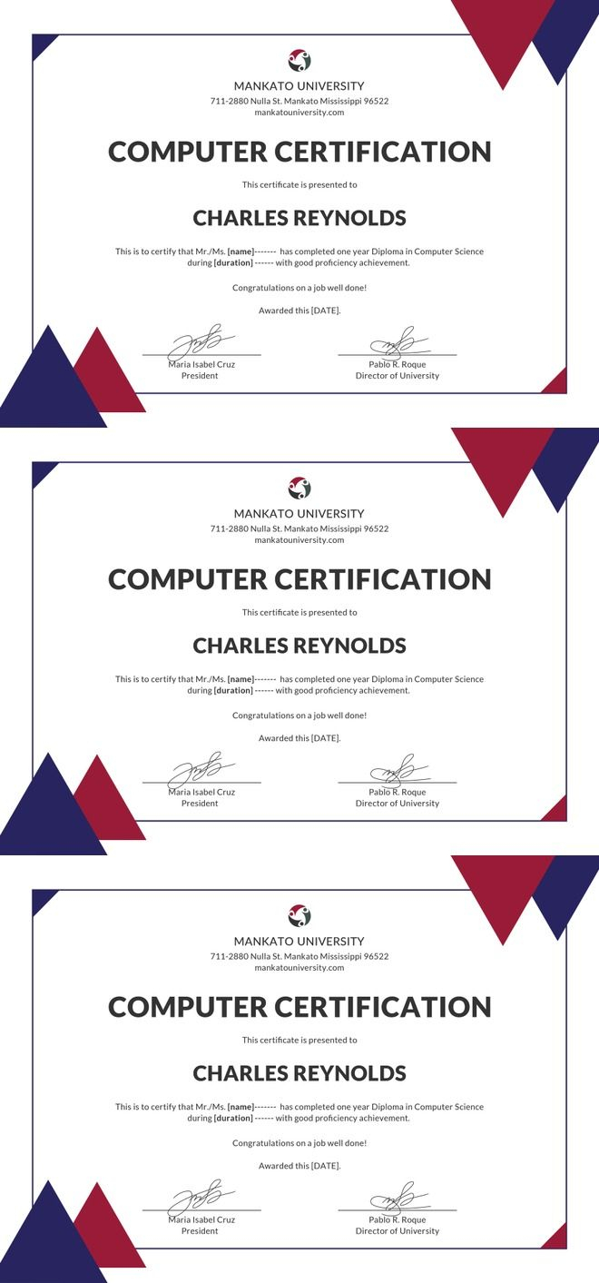 Free Computer Diploma Certificate | Certificate Design In Indesign Certificate Template
