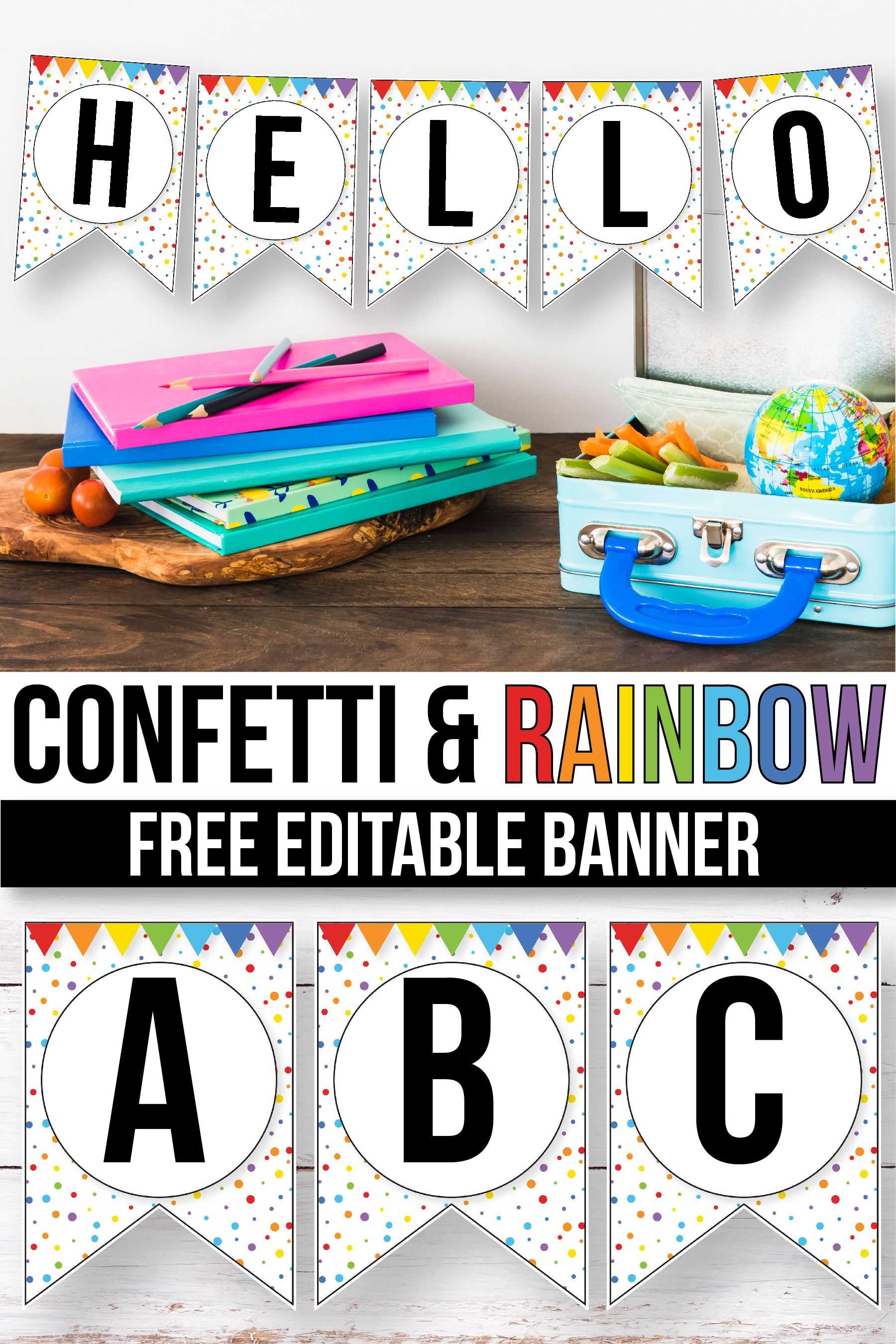 Free Confetti Banner For The Classroom - Confetti Classroom Intended For Classroom Banner Template