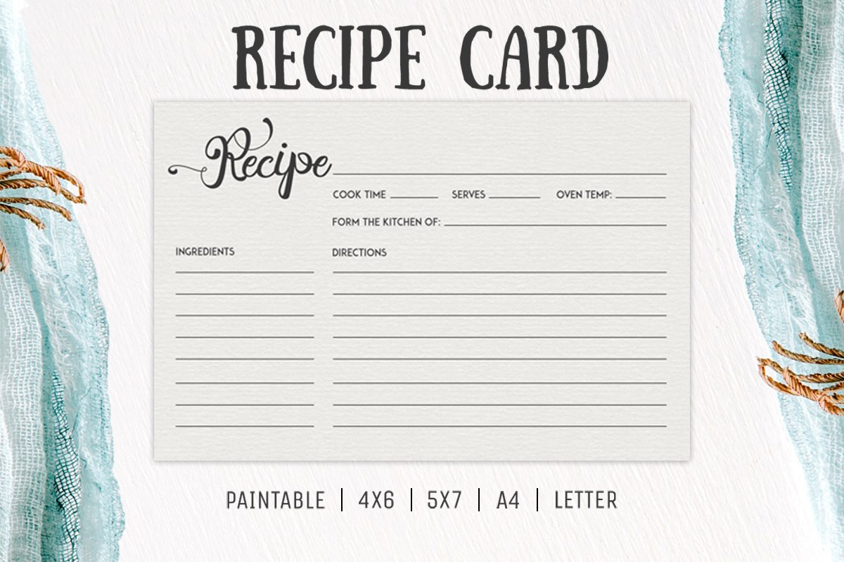 Free Cooking Recipe Card Template Rc2 – Creativetacos Inside 4X6 Photo Card Template Free