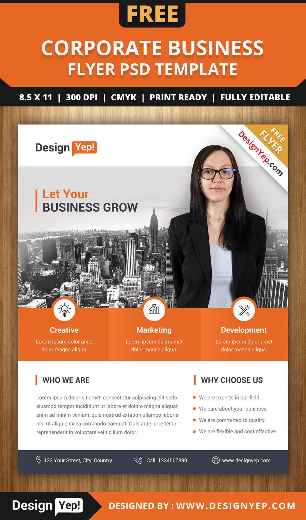 Free Corporate Business Flyer Psd Template – Designyep Throughout Free Business Flyer Templates For Microsoft Word