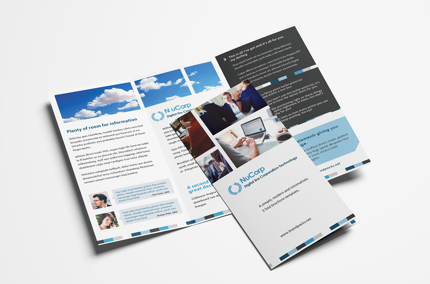 Free Corporate Trifold Brochure Template In Psd, Ai & Vector For 2 Fold Brochure Template Free