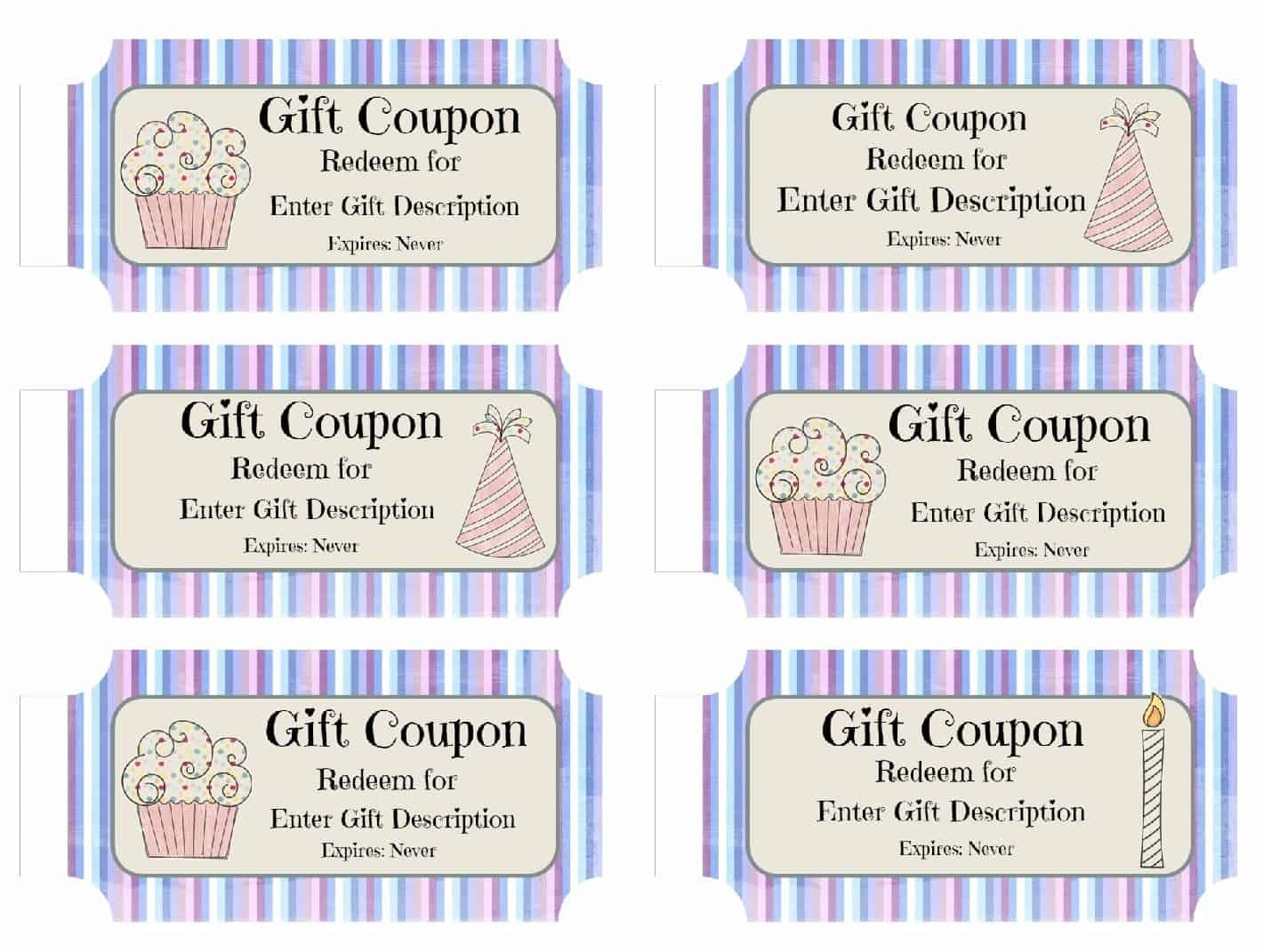 Free Custom Birthday Coupons – Customize Online & Print At Home In Coupon Book Template Word