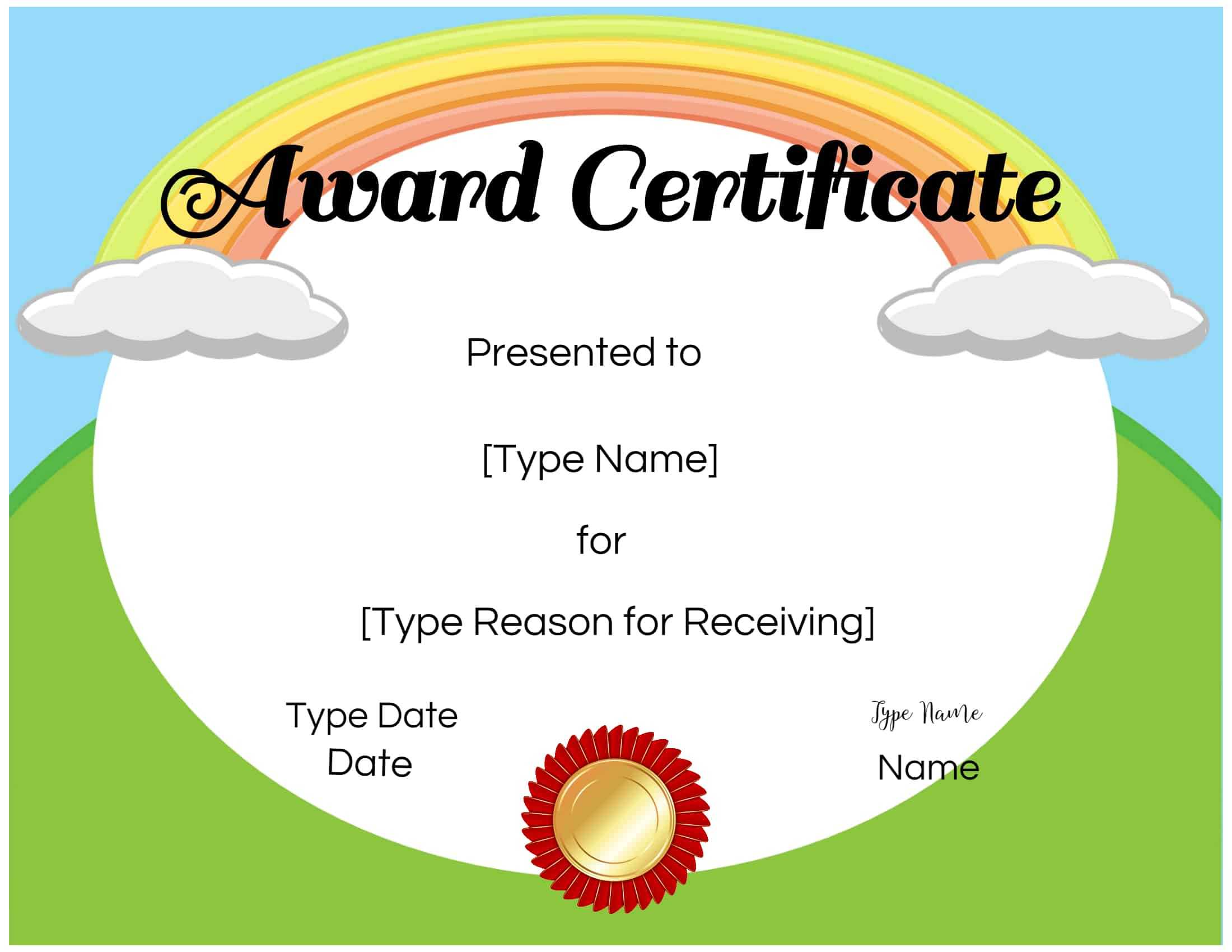 Free Custom Certificates For Kids | Customize Online & Print For Children's Certificate Template