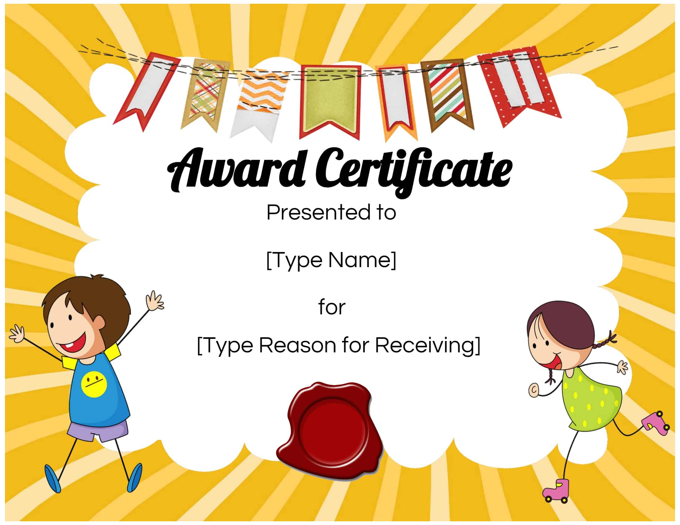 Free Custom Certificates For Kids | Customize Online & Print Inside Children's Certificate Template