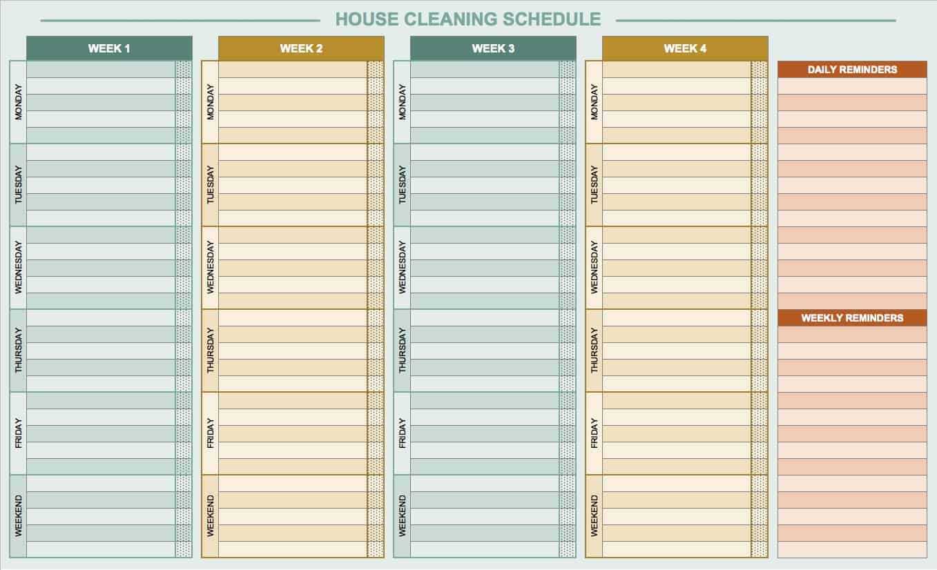 Free Daily Schedule Templates For Excel – Smartsheet Regarding Cleaning Report Template