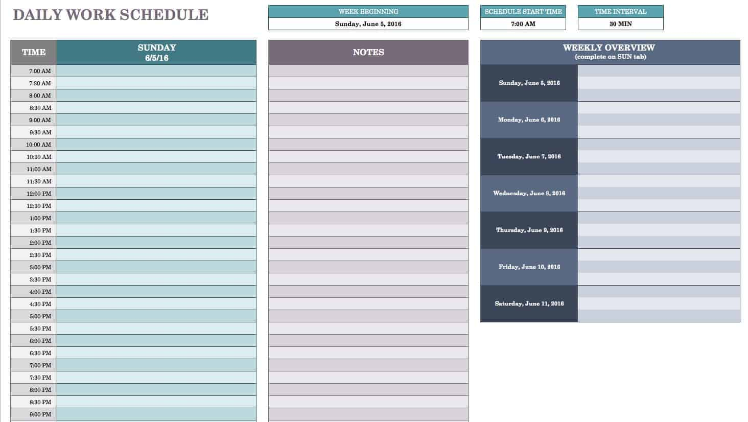 Free Daily Schedule Templates For Excel – Smartsheet With Employee Daily Report Template