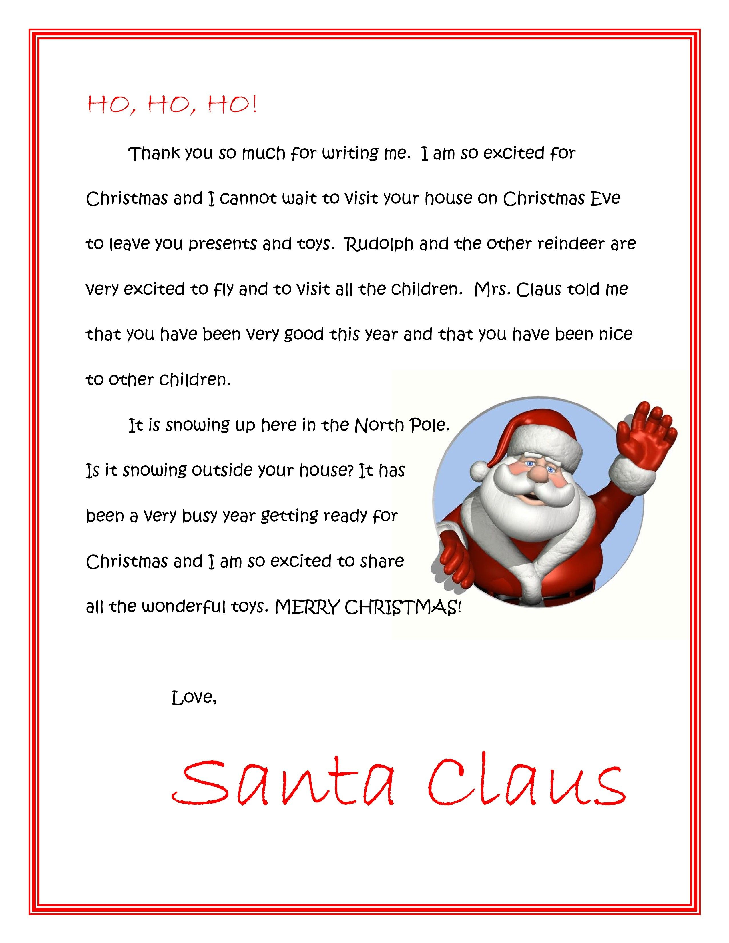 Free Dear Santa Letters Dear Santa Letters | Christmas Idea Pertaining To Letter From Santa Template Word