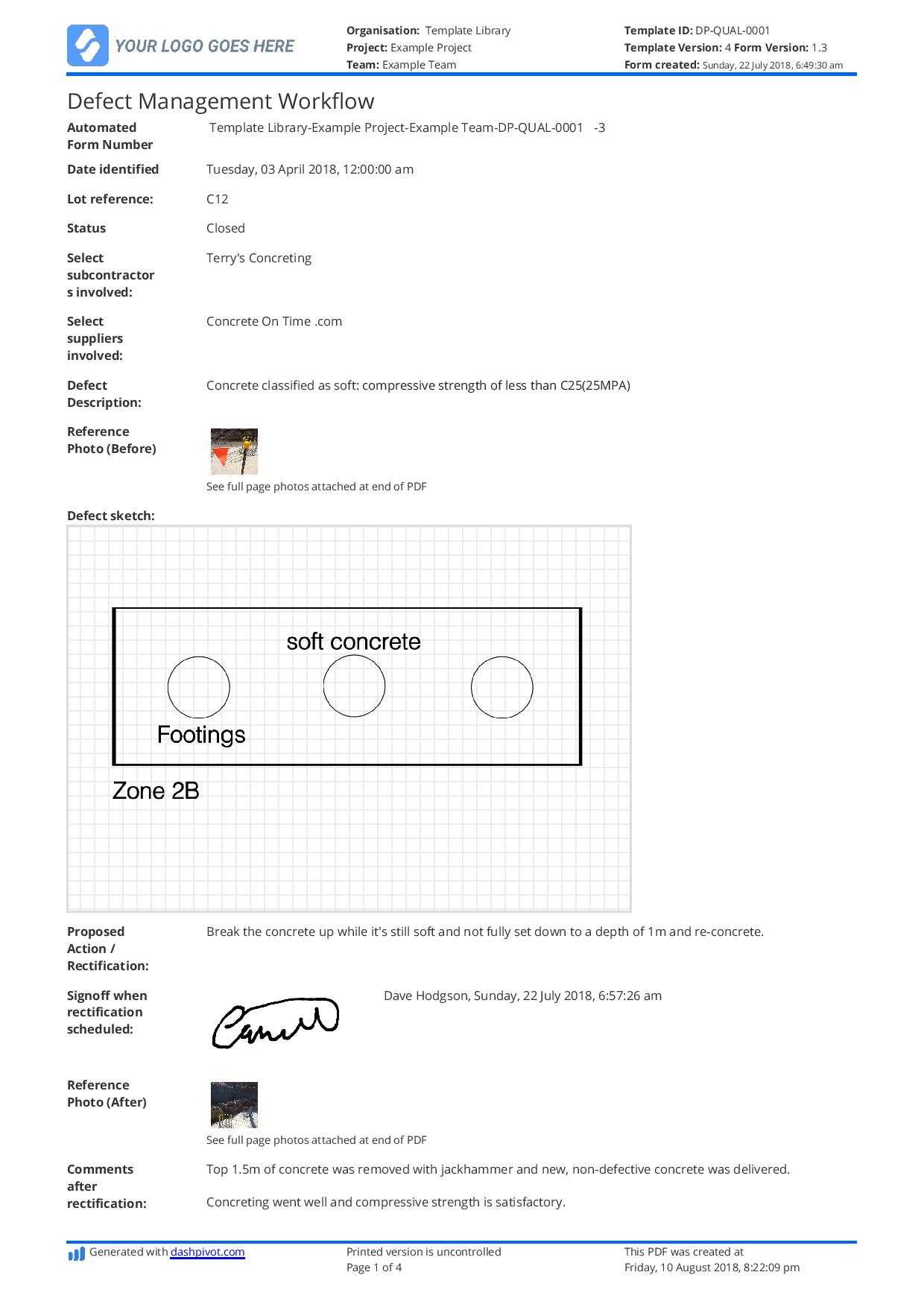 Free Defect Report Template (Better Than Word Doc And Excel) With Equipment Fault Report Template