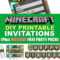 Free Diy Printable Minecraft Birthday Invitation – Clean With Regard To Minecraft Birthday Card Template