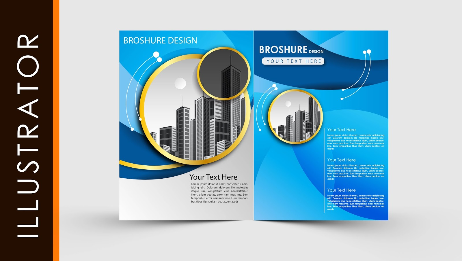 Free Download Adobe Illustrator Template Brochure Two Fold Regarding Free Illustrator Brochure Templates Download