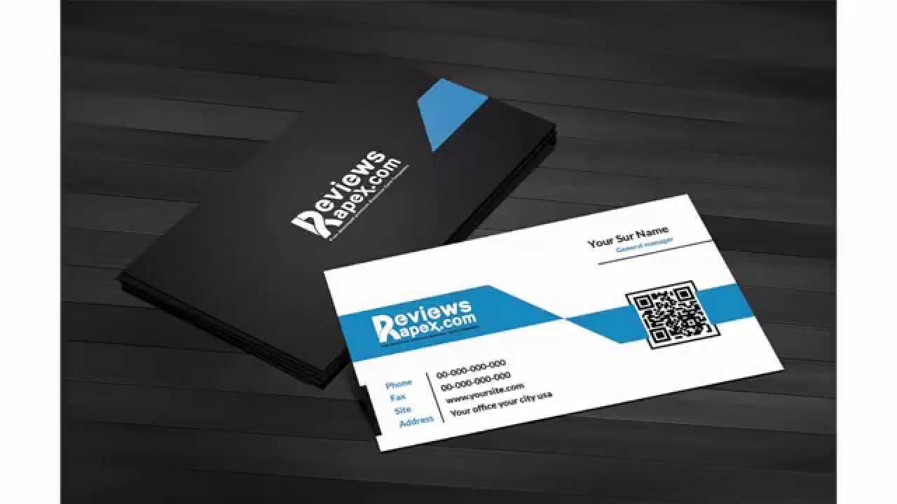 Free Download Black & Blue Corporate Business Card Template With Qr Code For Qr Code Business Card Template