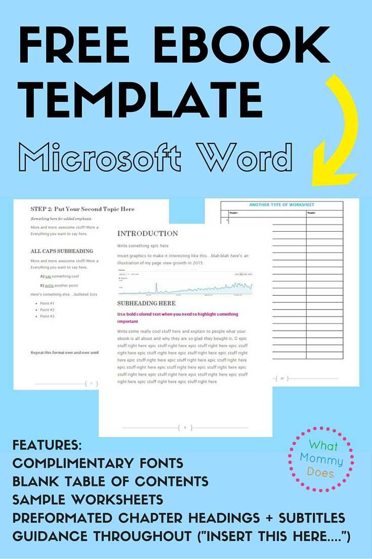 Free Ebook Template – Preformatted Word Document | Free With Regard To Another Word For Template