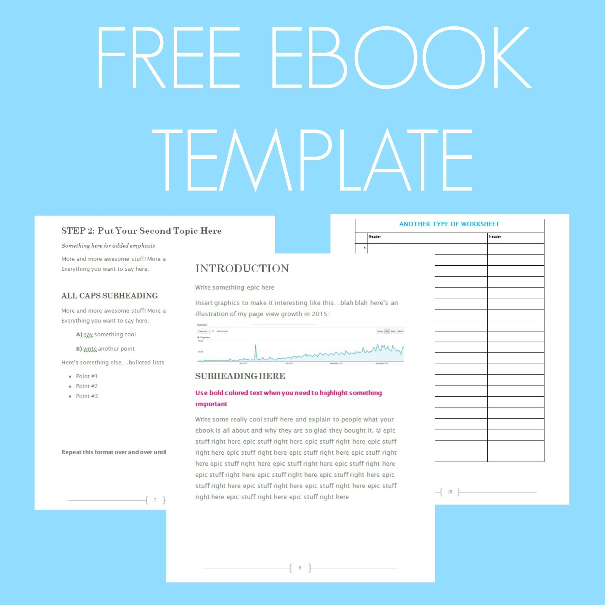 Free Ebook Template – Preformatted Word Document | Writing Within Another Word For Template