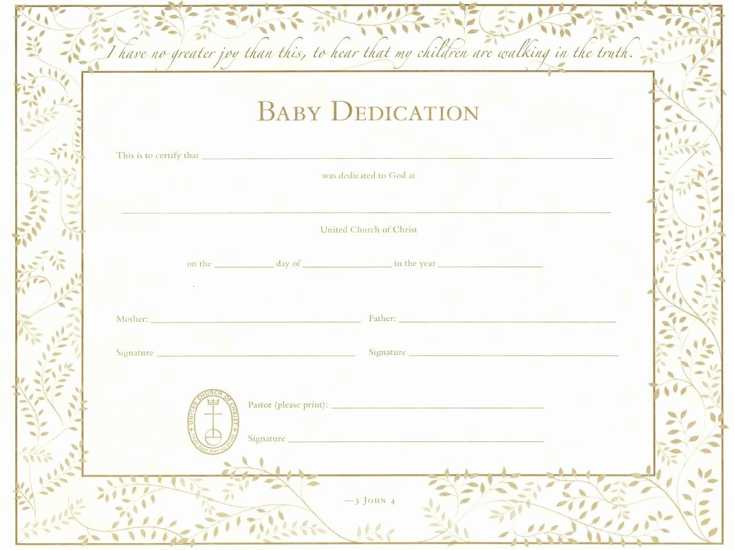 Free Editable Baby Dedication Certificates Unique Baby In Baby Christening Certificate Template