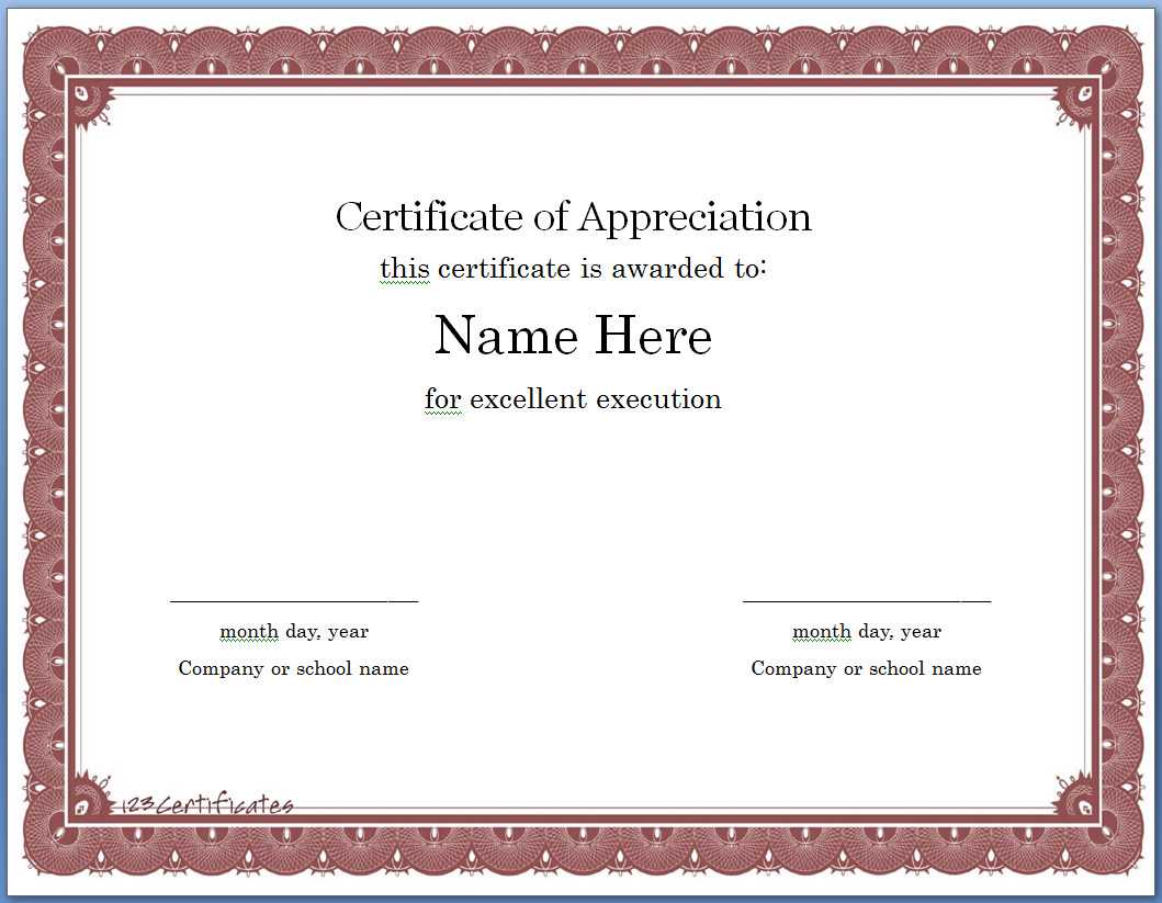 Free Editable Certificate Of Appreciation Template #1914 For Certificate Of Appreciation Template Free Printable