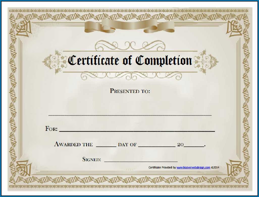 Free Editable Printable Certificate Of Completion #253 With Certificate Of Completion Free Template Word