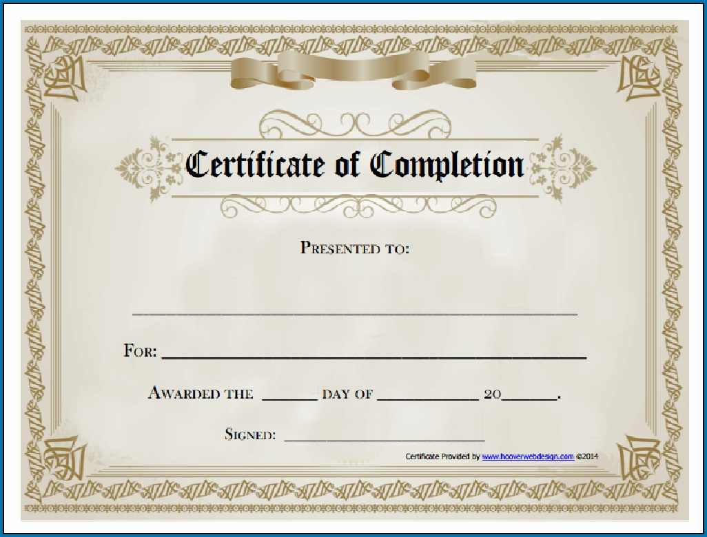 Free Editable Printable Certificate Of Completion #253 Within Blank Certificate Of Achievement Template