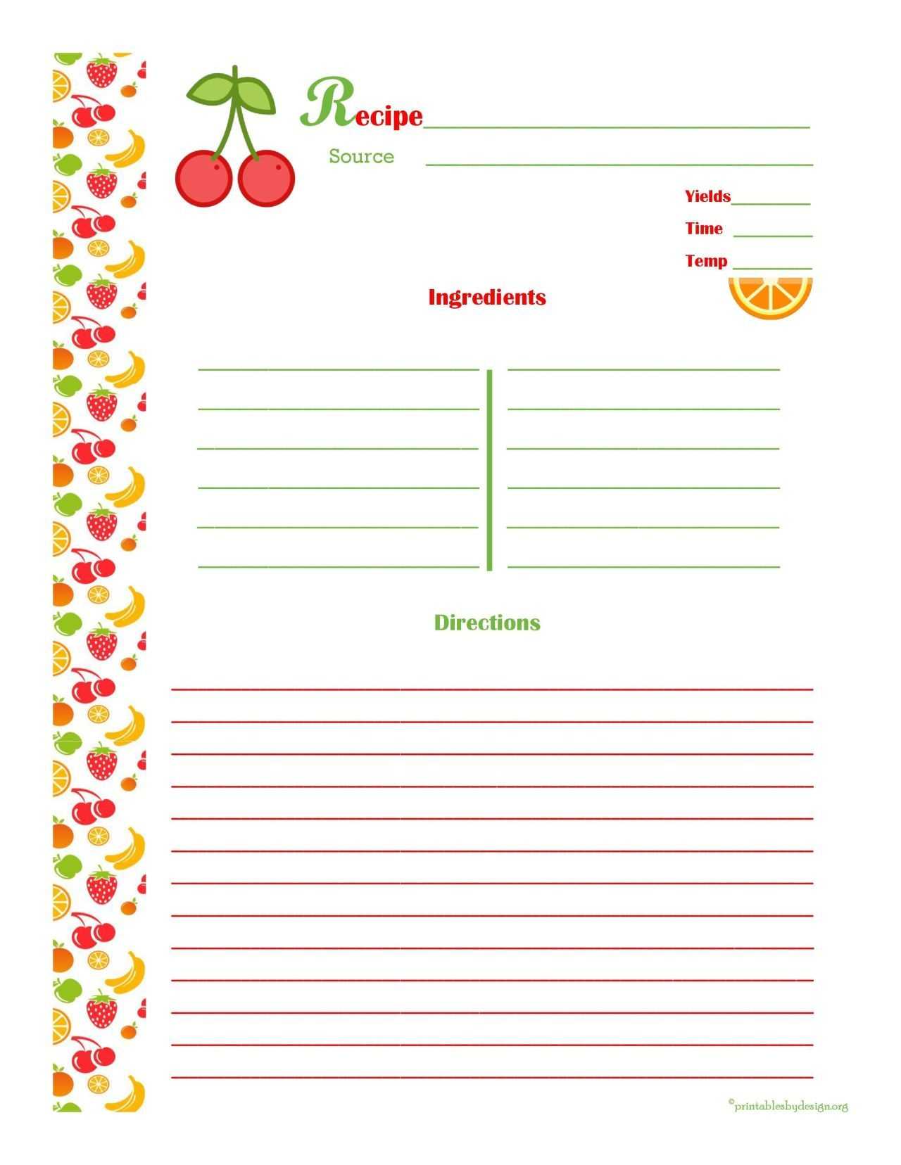 Free Editable Recipe Card Templates For Microsoft Word In Microsoft Word Recipe Card Template