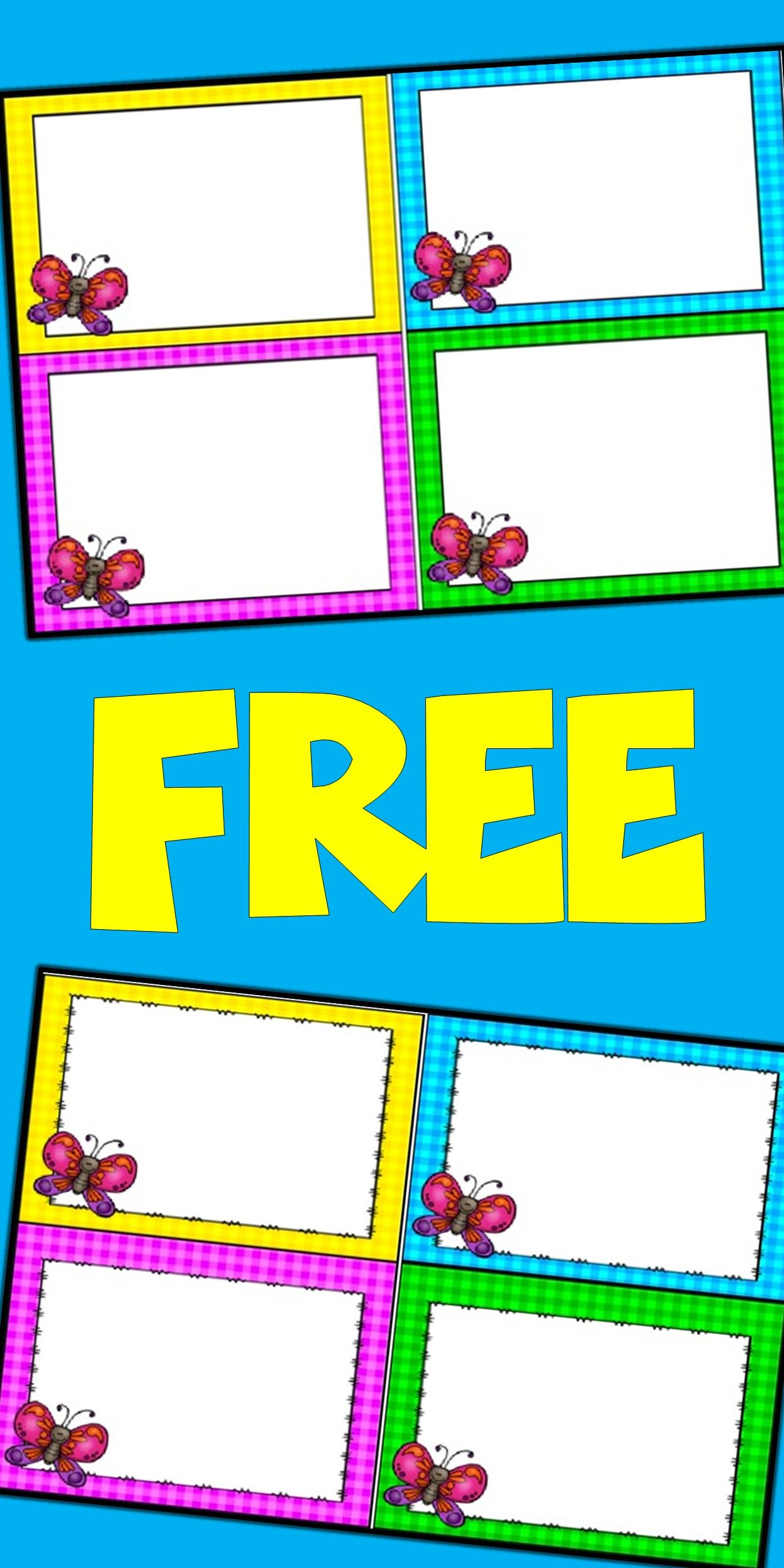 Free Editable Spring Card Templates | Butterflies Regarding Free Printable Flash Cards Template
