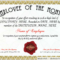 Free Employee Of The Month Certificate Template At In Employee Of The Month Certificate Template With Picture