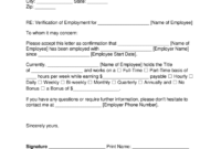 Free Employment (Income) Verification Letter Template - Pdf intended for Employment Verification Letter Template Word