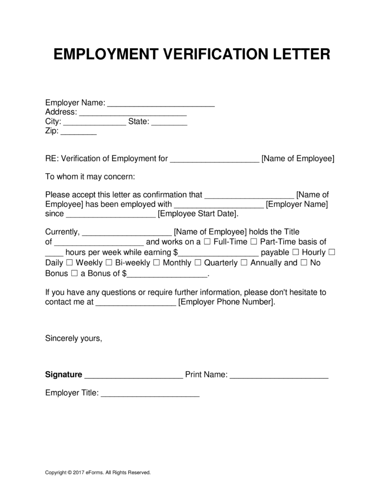 Free Employment (Income) Verification Letter Template - Pdf Intended For Employment Verification Letter Template Word