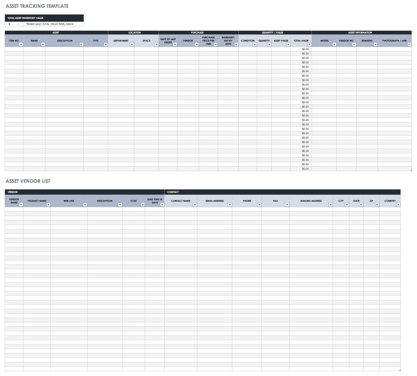 Free Excel Inventory Templates: Create & Manage | Smartsheet In Stock Report Template Excel