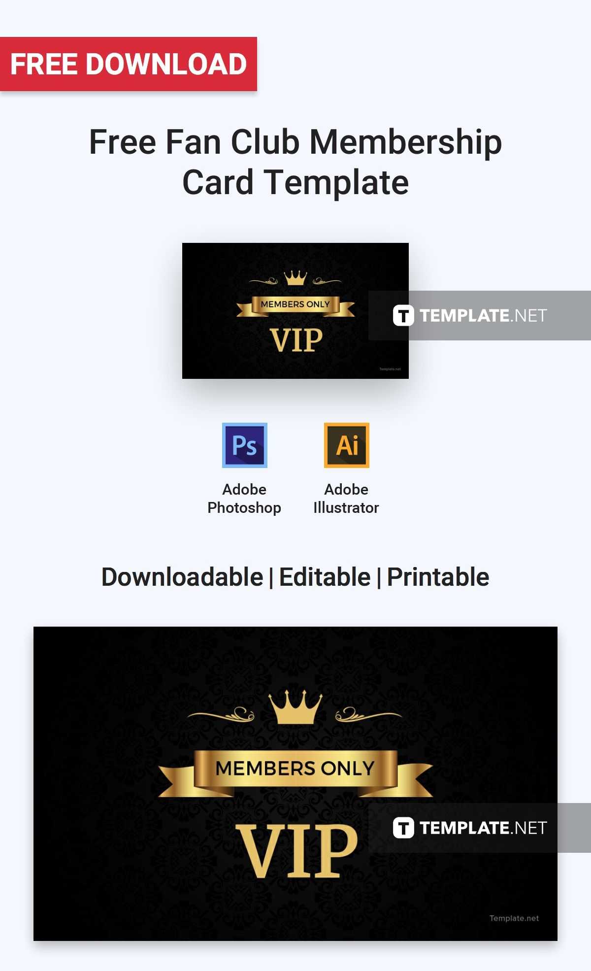 Free Fan Club Membership Card | Card Templates & Designs In Template For Membership Cards