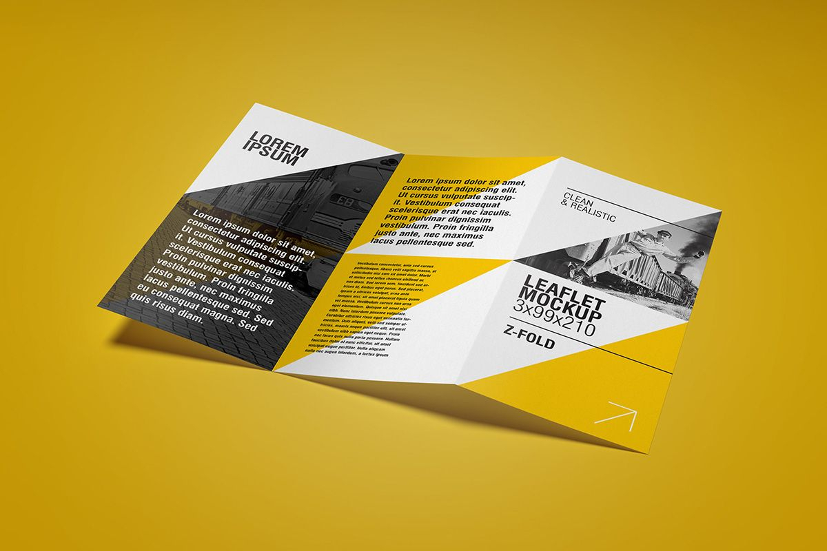 Free Flyer Mockup / Z Fold | Leaflet Design, Graphic Design With Z Fold Brochure Template Indesign