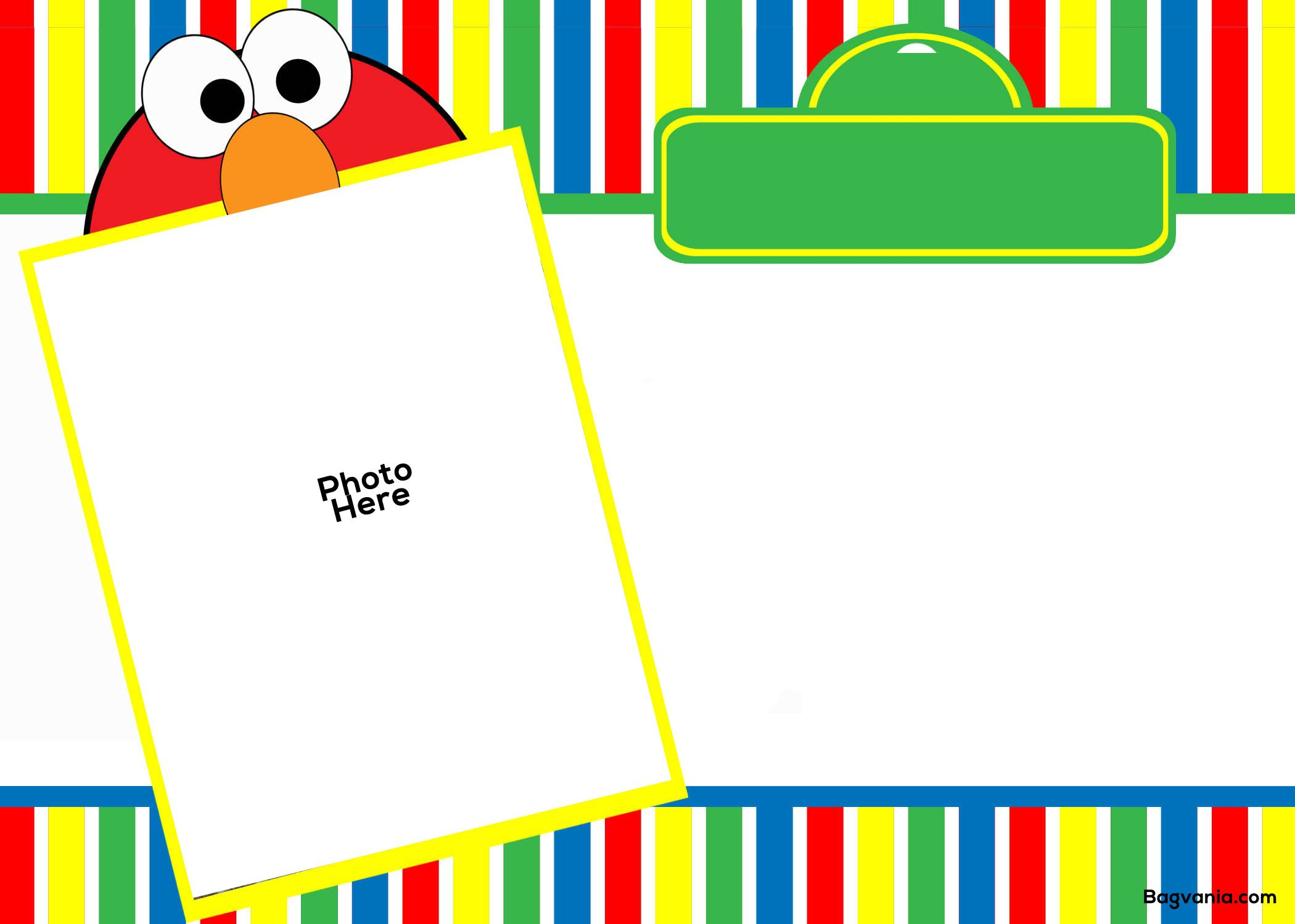 Free Free Printable Elmo Birthday Invitations | Bagvania Throughout Elmo Birthday Card Template