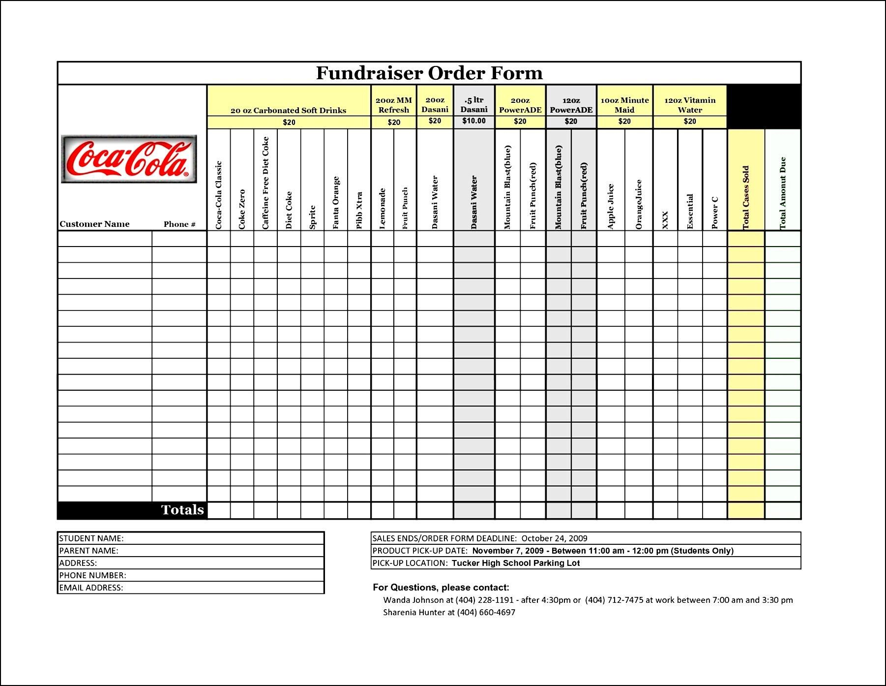 Free Fundraiser Order Form Template | Besttemplates123 Within Blank Fundraiser Order Form Template