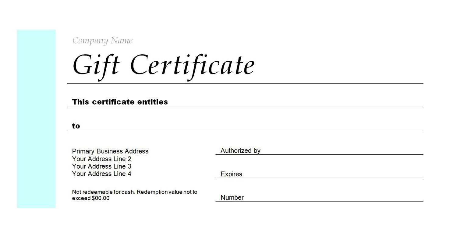 Free Gift Certificate Templates You Can Customize With Company Gift Certificate Template