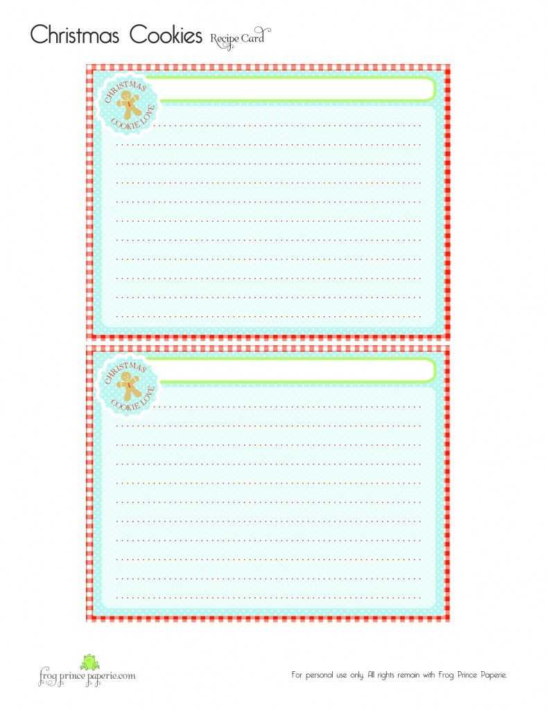 Free} Gingerbread Christmas Cookies Free Printable Recipe Within Cookie Exchange Recipe Card Template