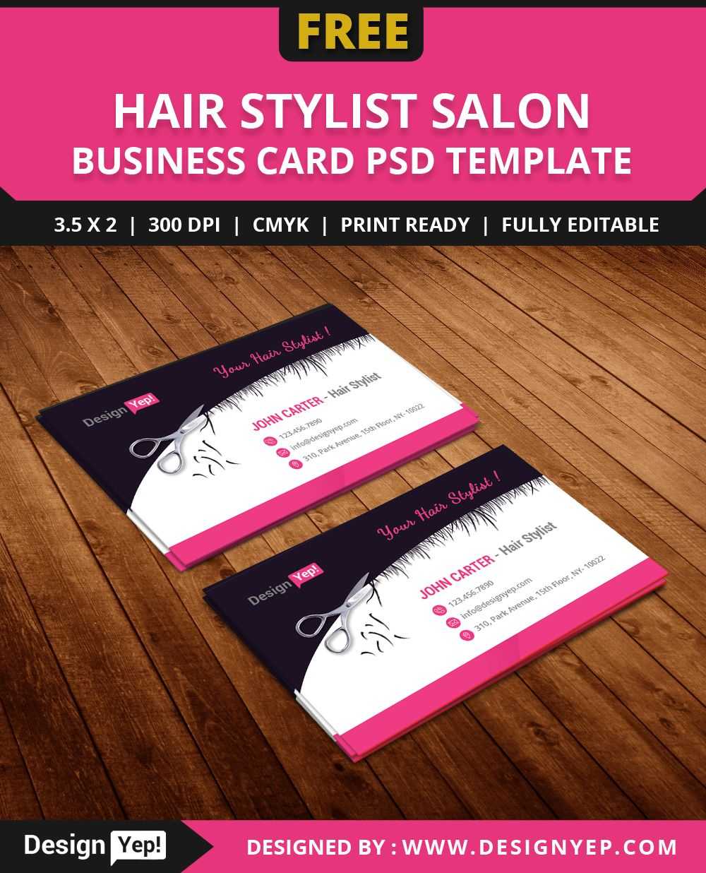 Free Hair Stylist Salon Business Card Template Psd | Free Regarding Hairdresser Business Card Templates Free