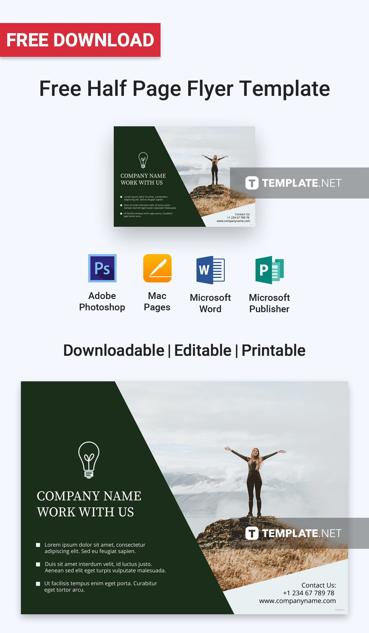 Free Half Page Flyer | Flyer Templates & Designs 2019 For Half Page Brochure Template