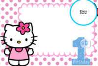 Free Hello Kitty 1St Birthday Invitation Template | Hello for Hello Kitty Birthday Card Template Free