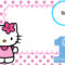Free Hello Kitty 1St Birthday Invitation Template | Hello for Hello Kitty Birthday Card Template Free