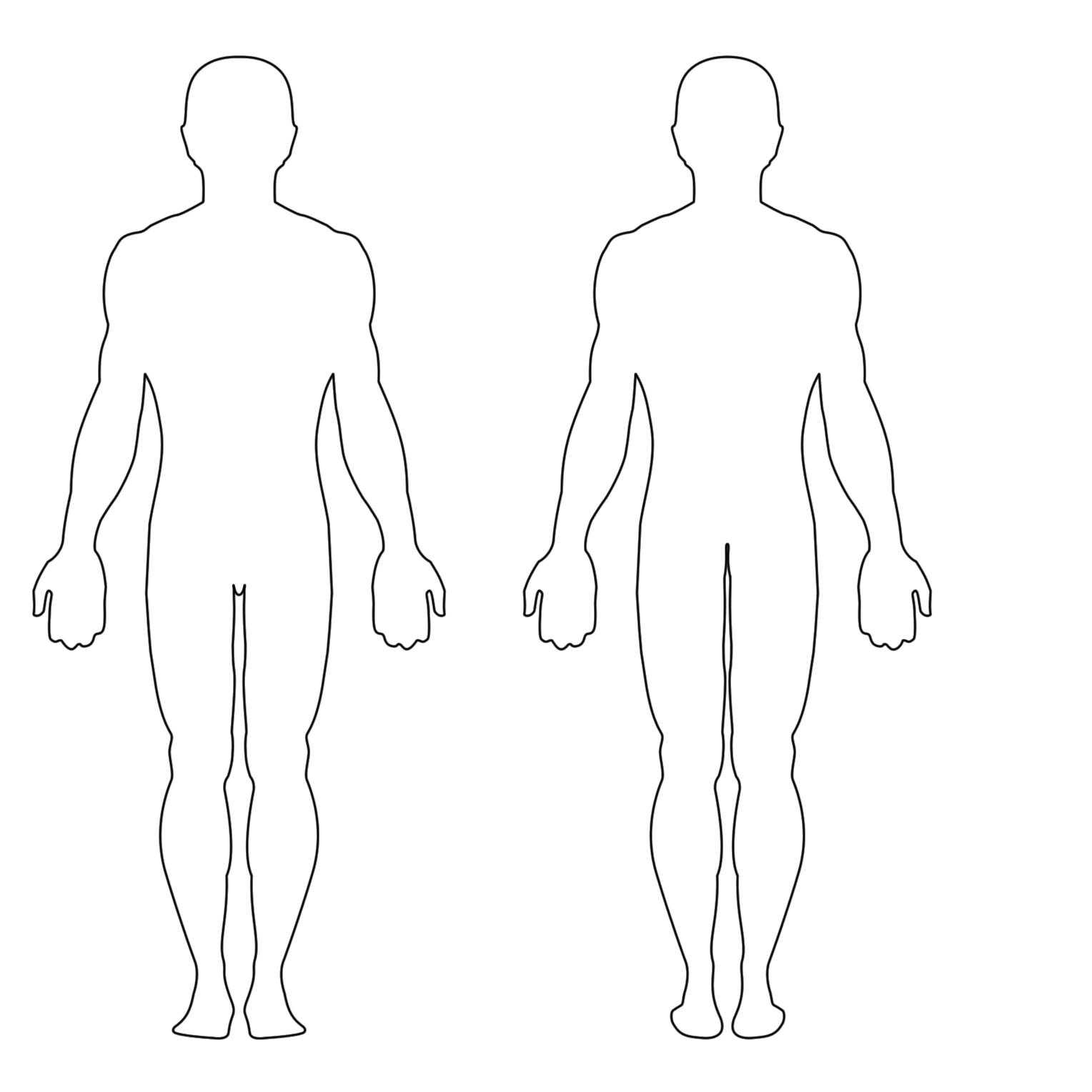 Free Human Body Outline Printable, Download Free Clip Art With Blank Body Map Template