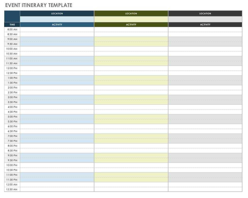 Free Itinerary Templates | Smartsheet Regarding Blank Trip Itinerary Template