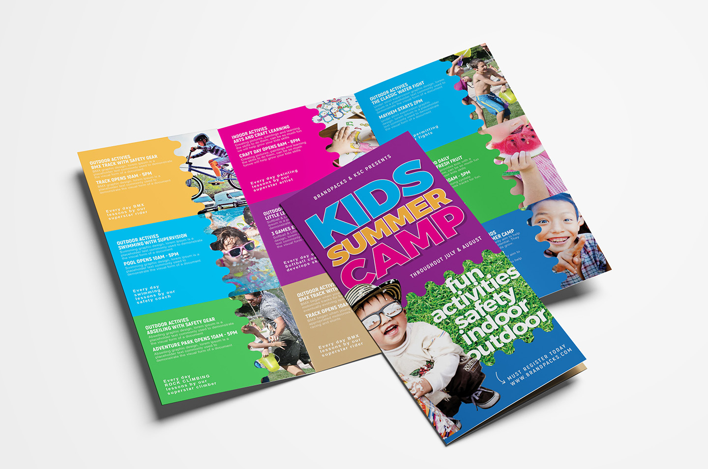 Free Kid's Camp Flyer & Brochure Template In Psd, Ai Pertaining To Summer Camp Brochure Template Free Download