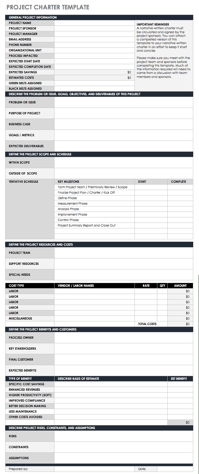 Free Lean Six Sigma Templates | Smartsheet Pertaining To Dmaic Report Template