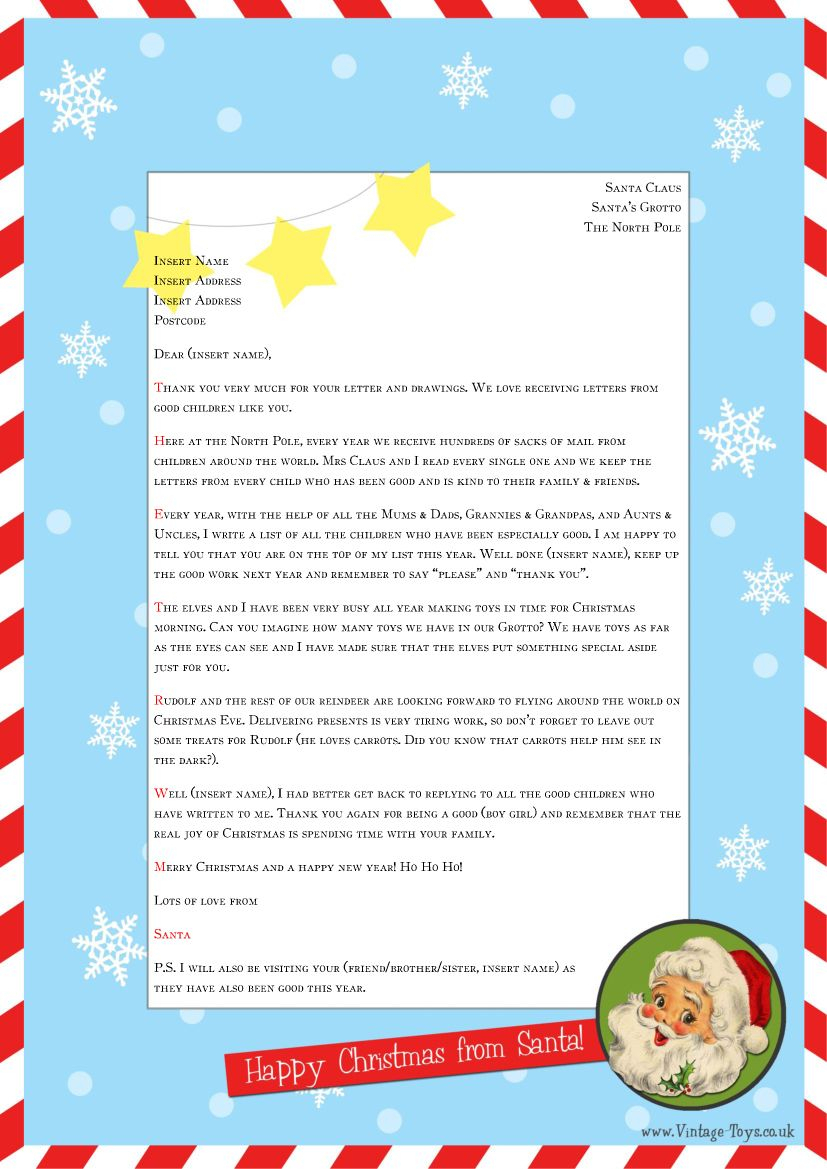 Free “Letter From Santa” Template For You To Download And With Regard To Santa Letter Template Word