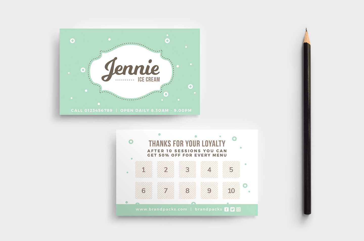 Free Loyalty Card Templates – Psd, Ai & Vector – Brandpacks With Membership Card Template Free